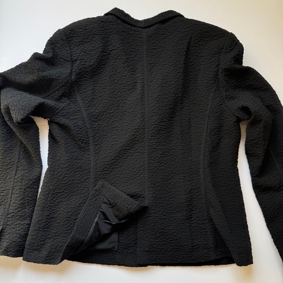 Eileen Fisher Blazer Sports Jacket Coat Black 3 Button Textured Fabric Sz S - Picture 11 of 13